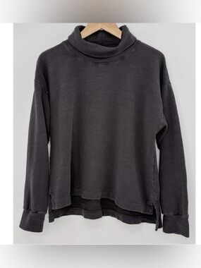 J. Crew Charcoal Gray Vintage Fleece 100% Cotton‎ Turtleneck Large Sweatshirt